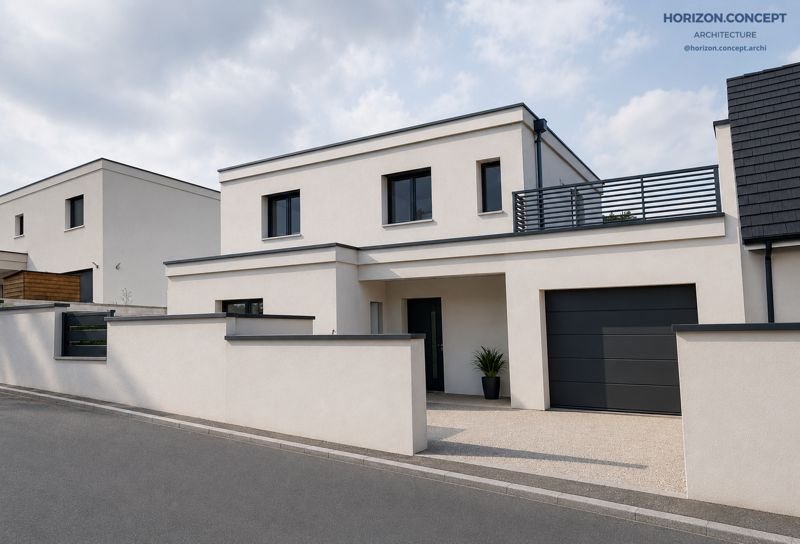 Maison contemporaine à toit plat